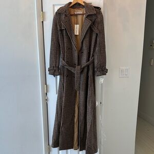 Veronique Branquinho Brown Checkered Coat